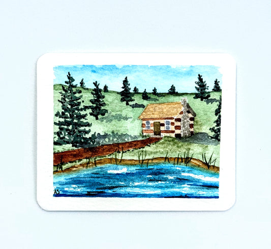 Tiny Art—Cabin at the Lake