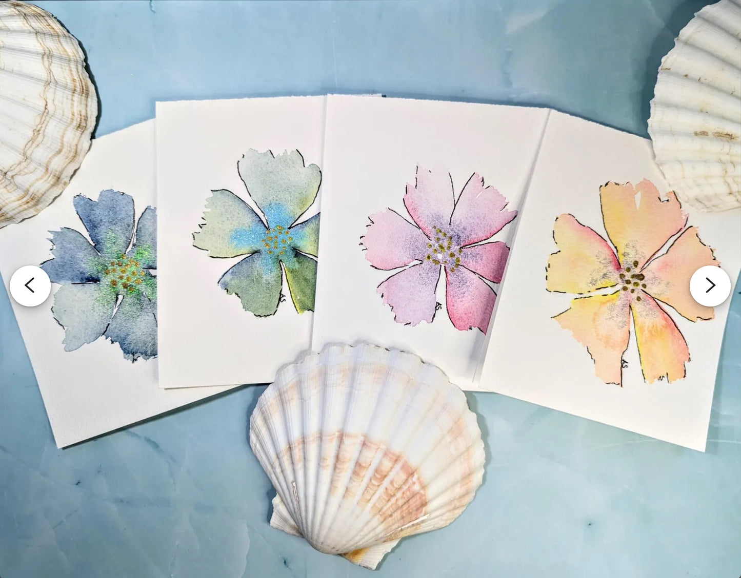 Tropical Flowers Watercolor Notecards