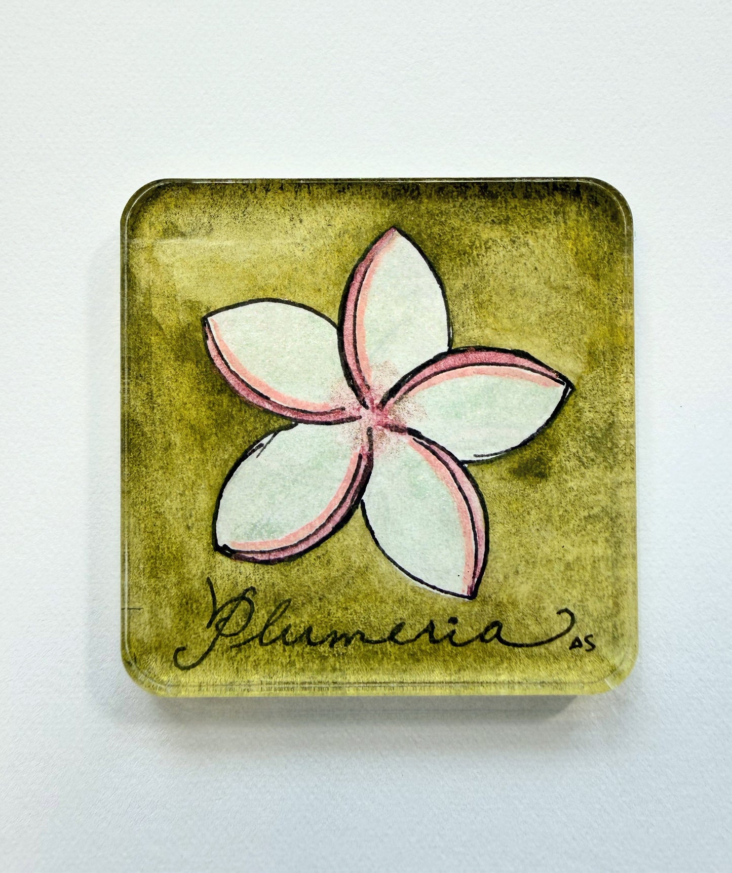 Tropical Flower Acrylic Magnets, set of four