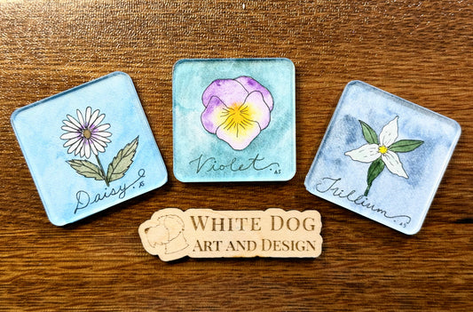 Spring Floral Acrylic Magnets