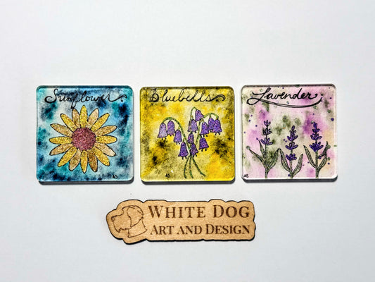 Floral Acrylic Magnets