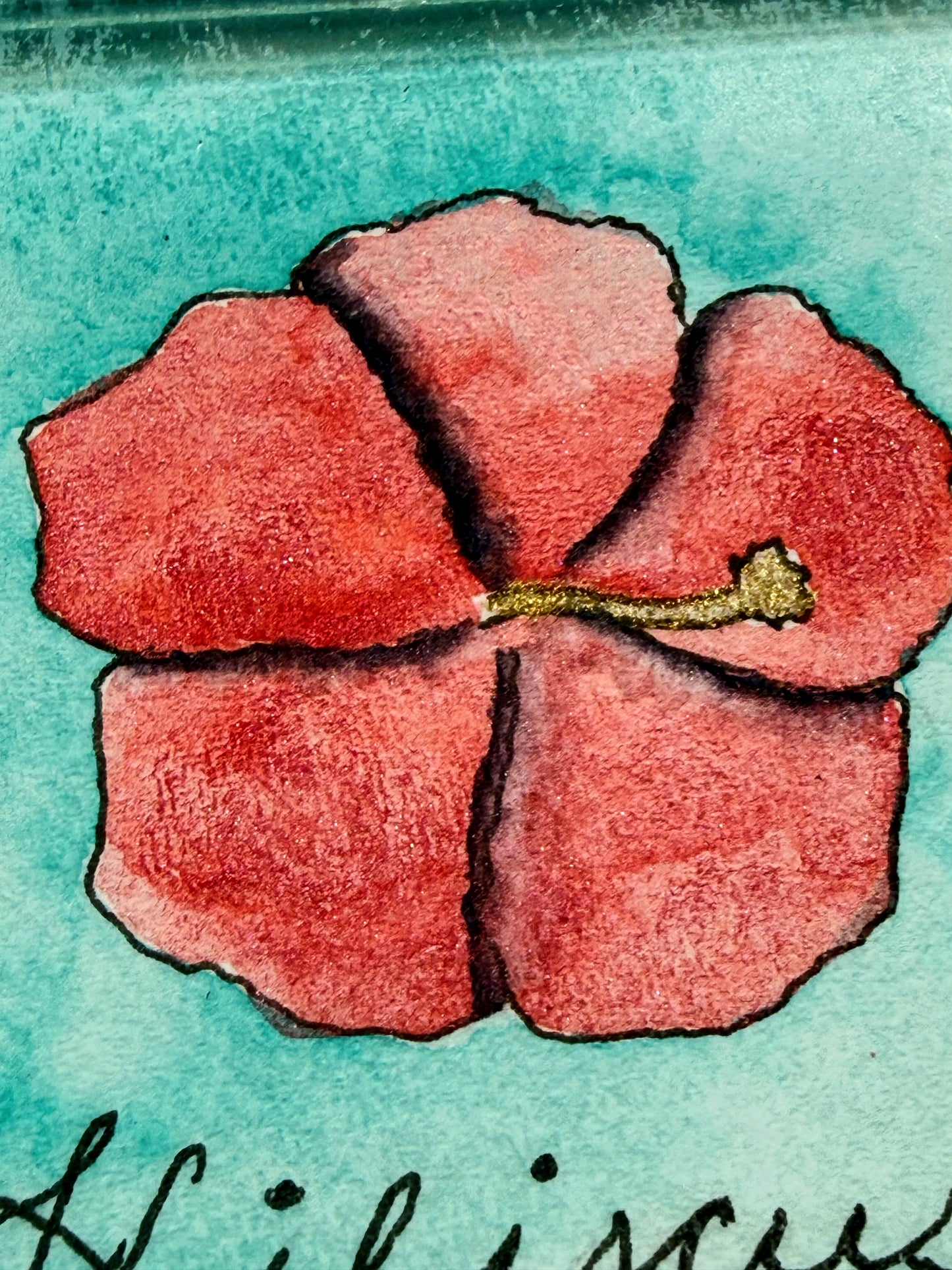 Tropical Flower Acrylic Magnets, set of four