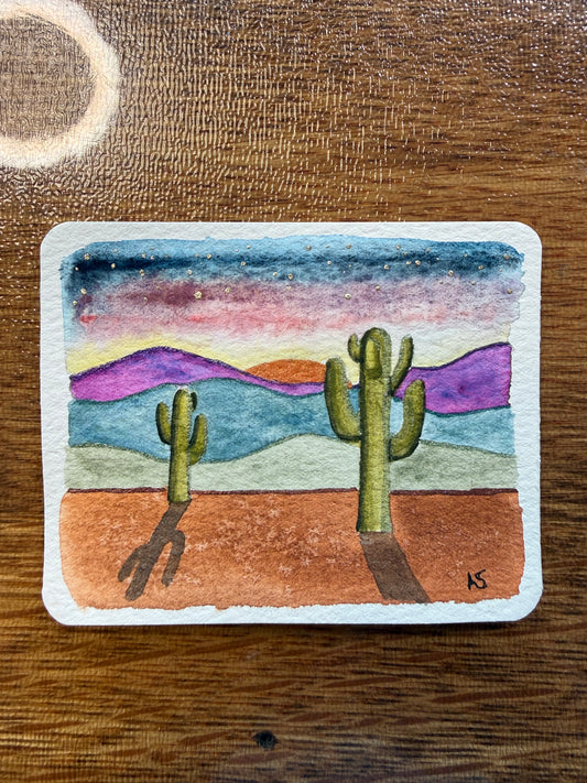 Tiny Art—Desert Sunset
