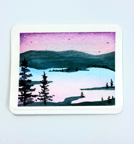Tiny Art—Lakeside At Dawn