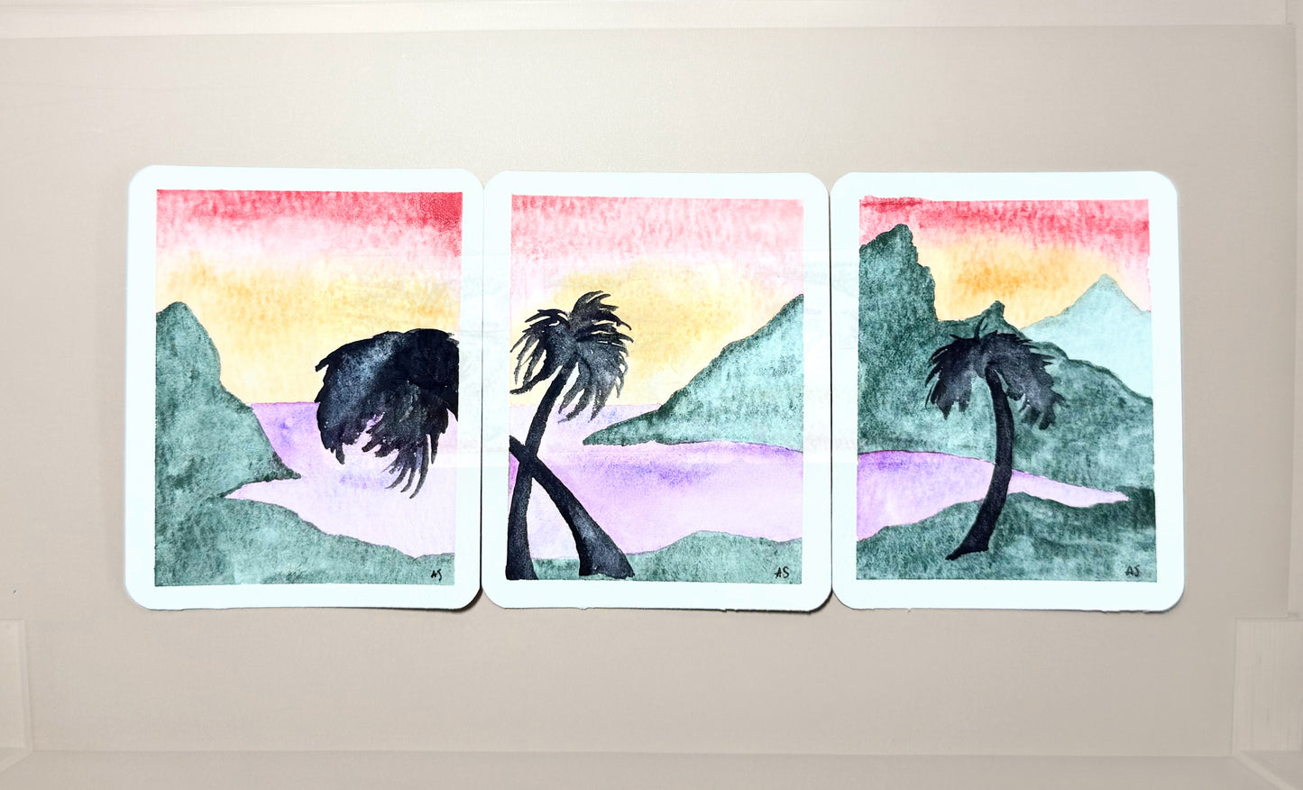 Tiny Art—After the Sunset (Single or Three Piece) Optional Magnets