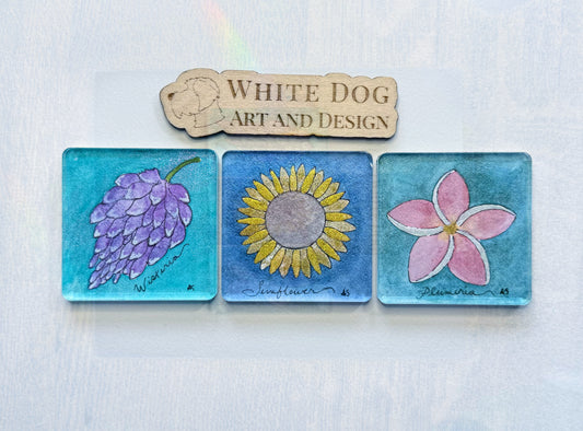 Happy Flowers Acrylic Magnets