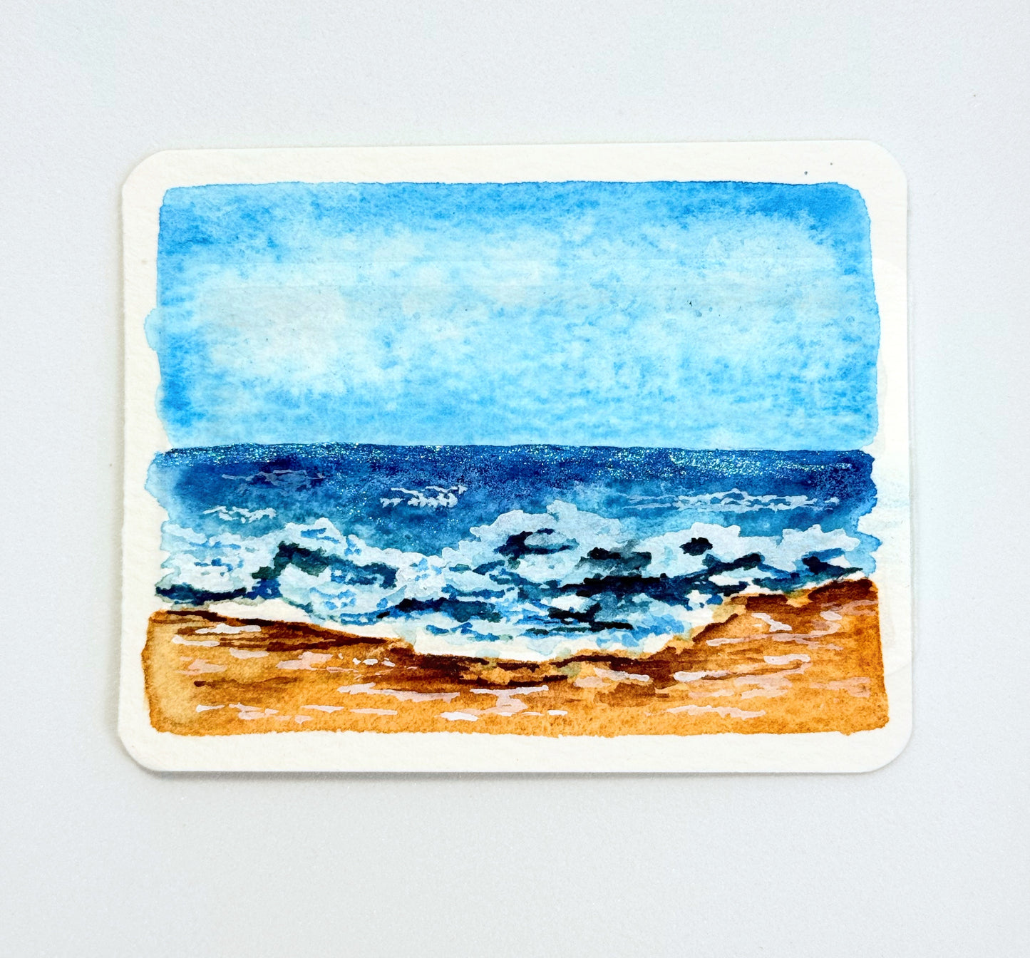 Tiny Art—At the Beach (Optional Magnet Backing)