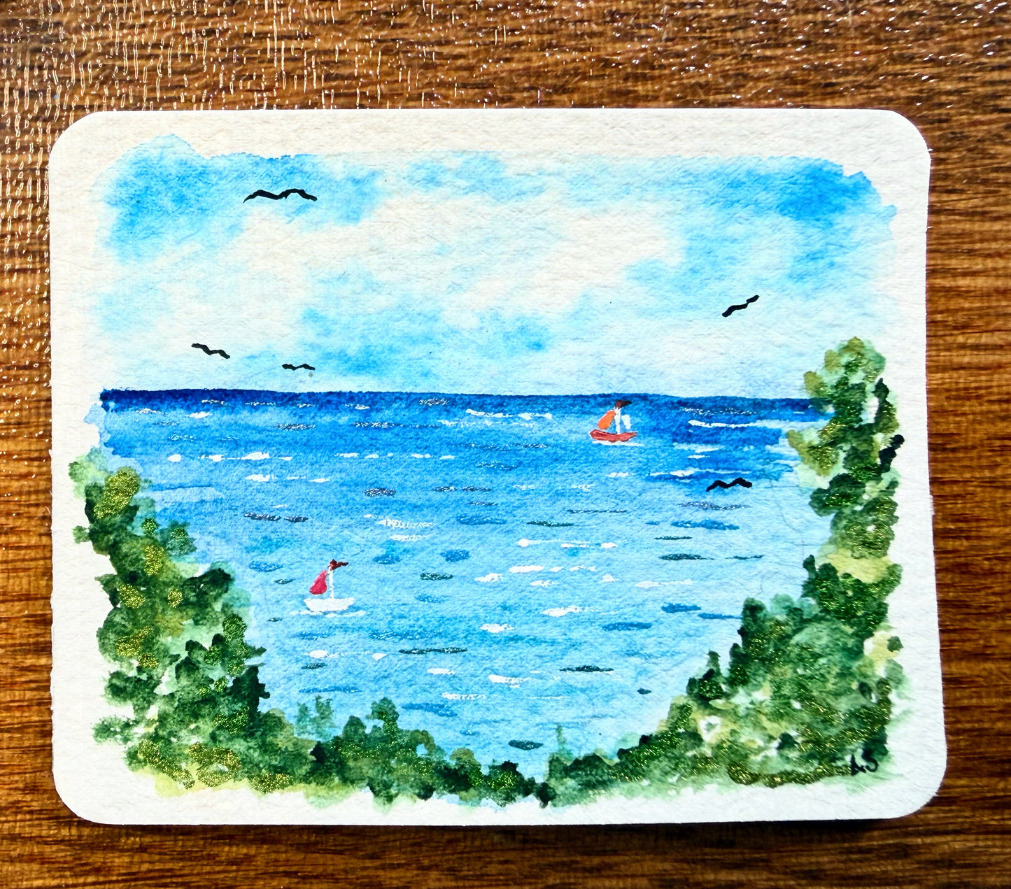 Tiny Art—View From the Tower (optional magnet)