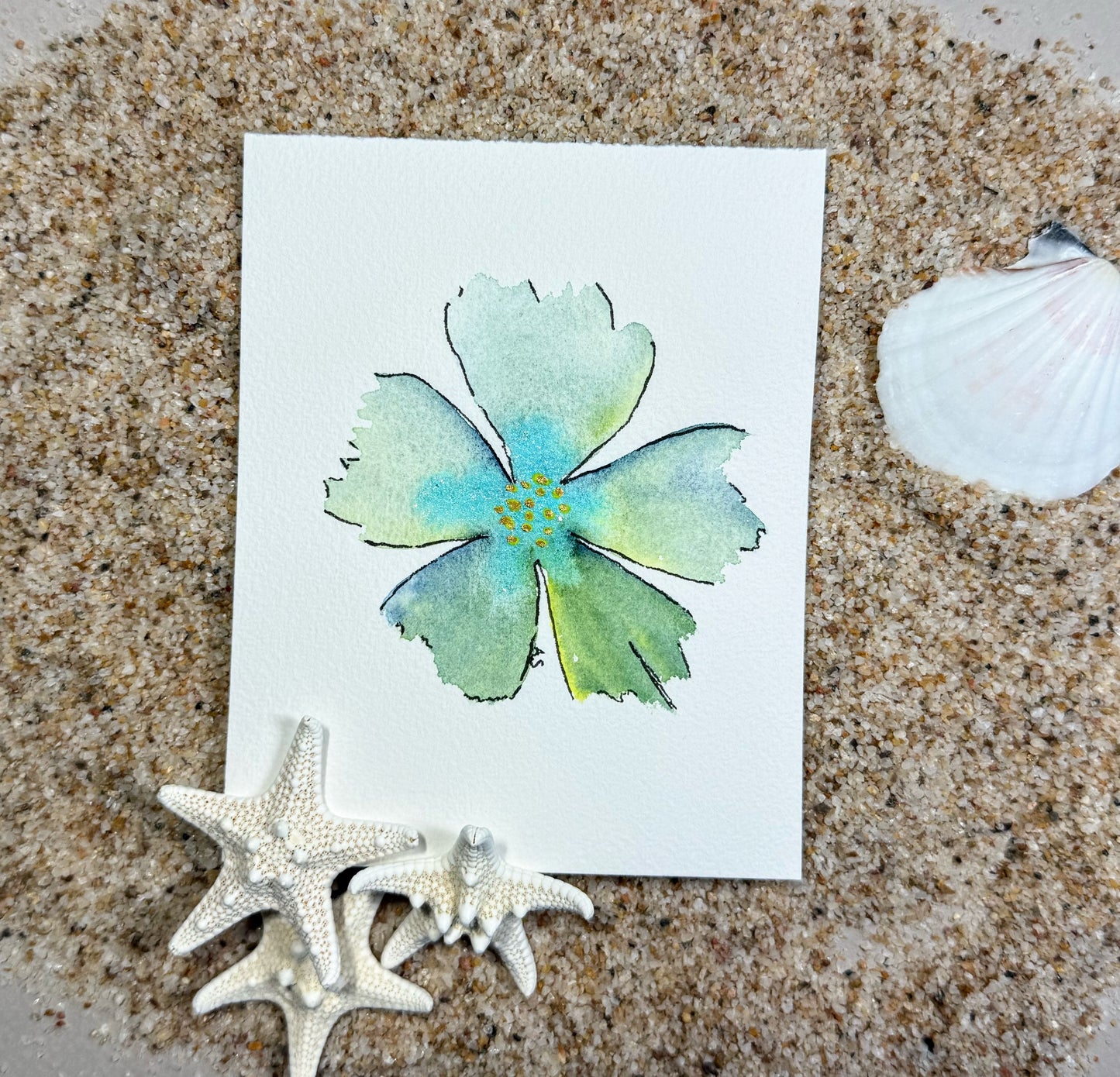 Tropical Flowers Watercolor Notecards