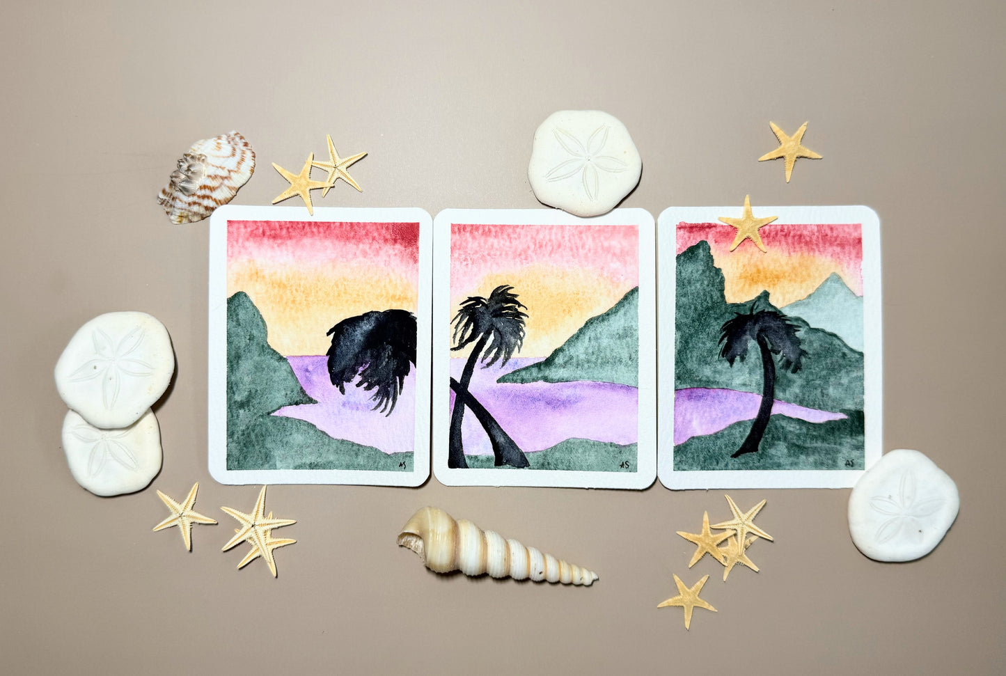 Tiny Art—After the Sunset (Single or Three Piece) Optional Magnets