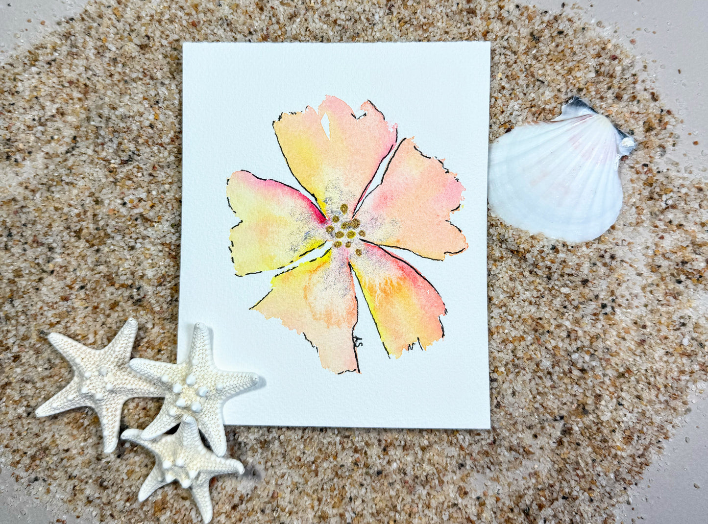 Tropical Flowers Watercolor Notecards