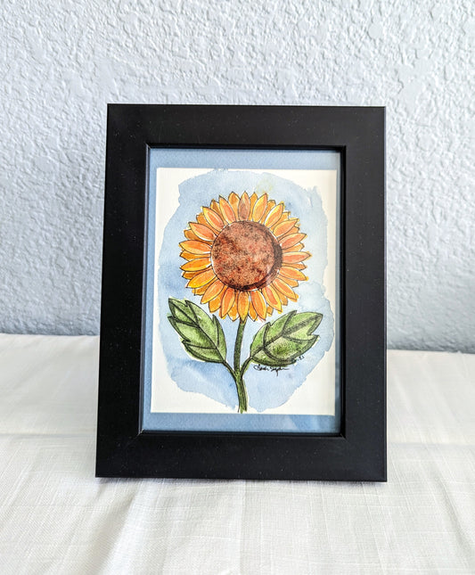 Original Sunflower Framed Painting