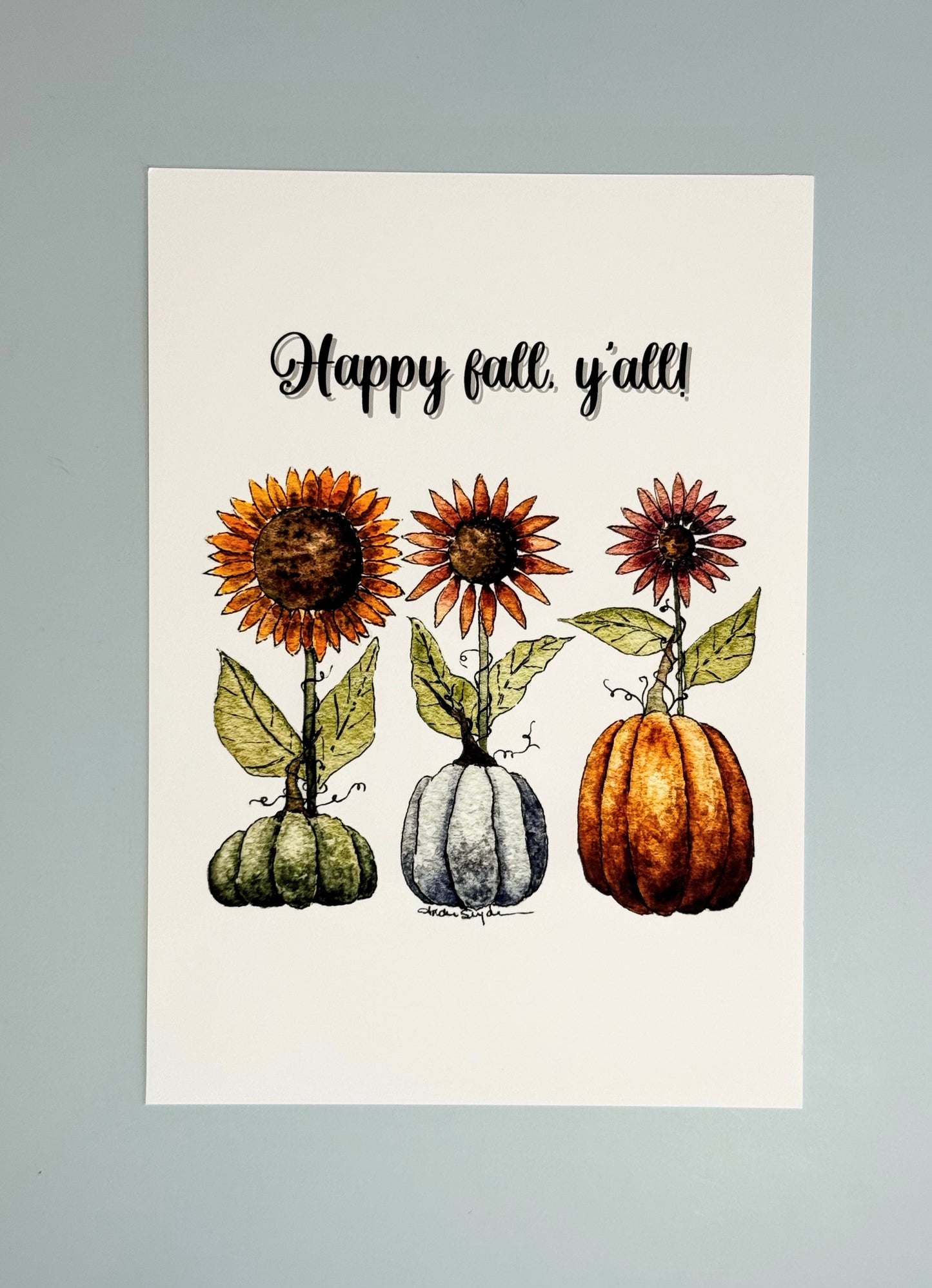 Pumpkins and Sunflowers Print