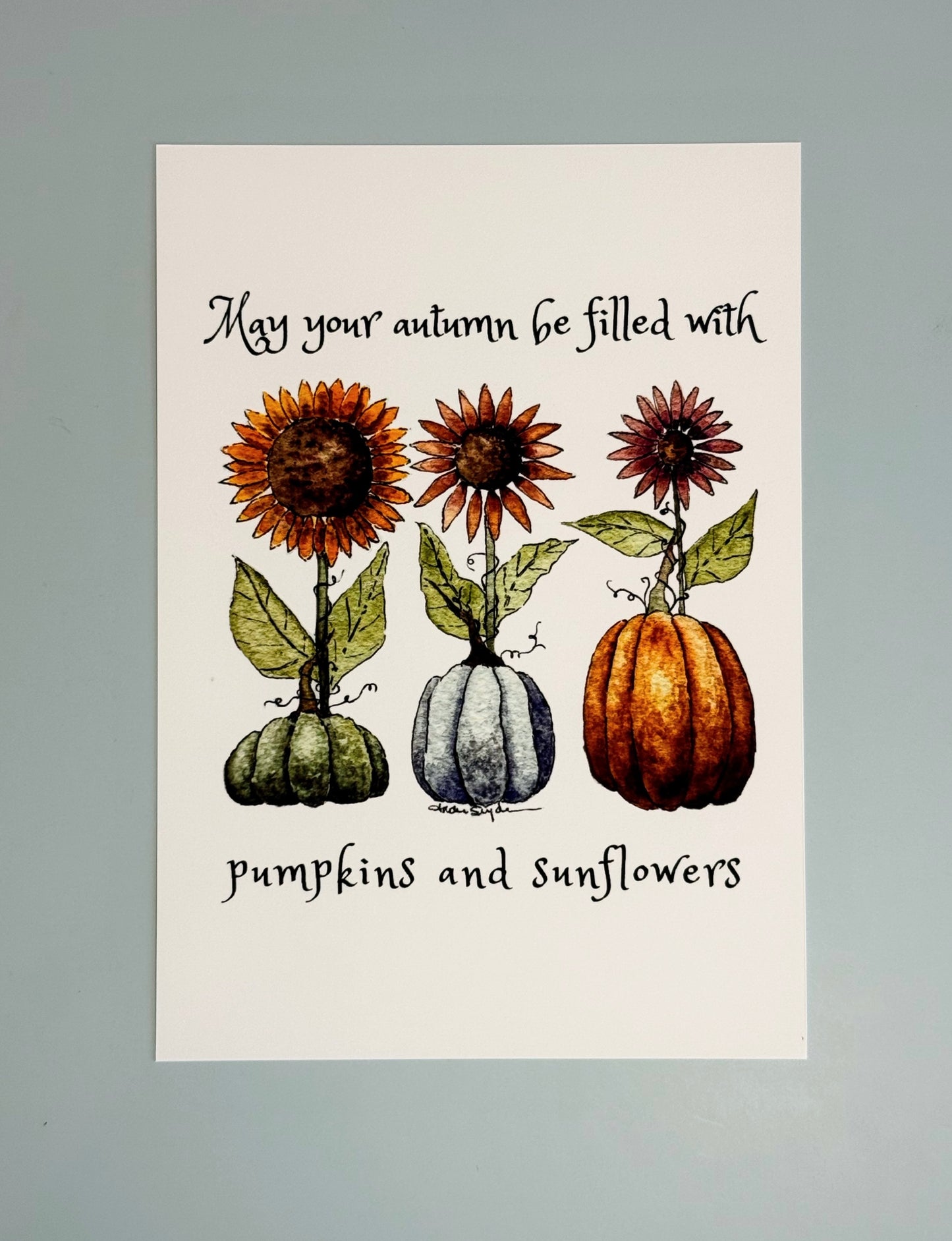Pumpkins and Sunflowers Print