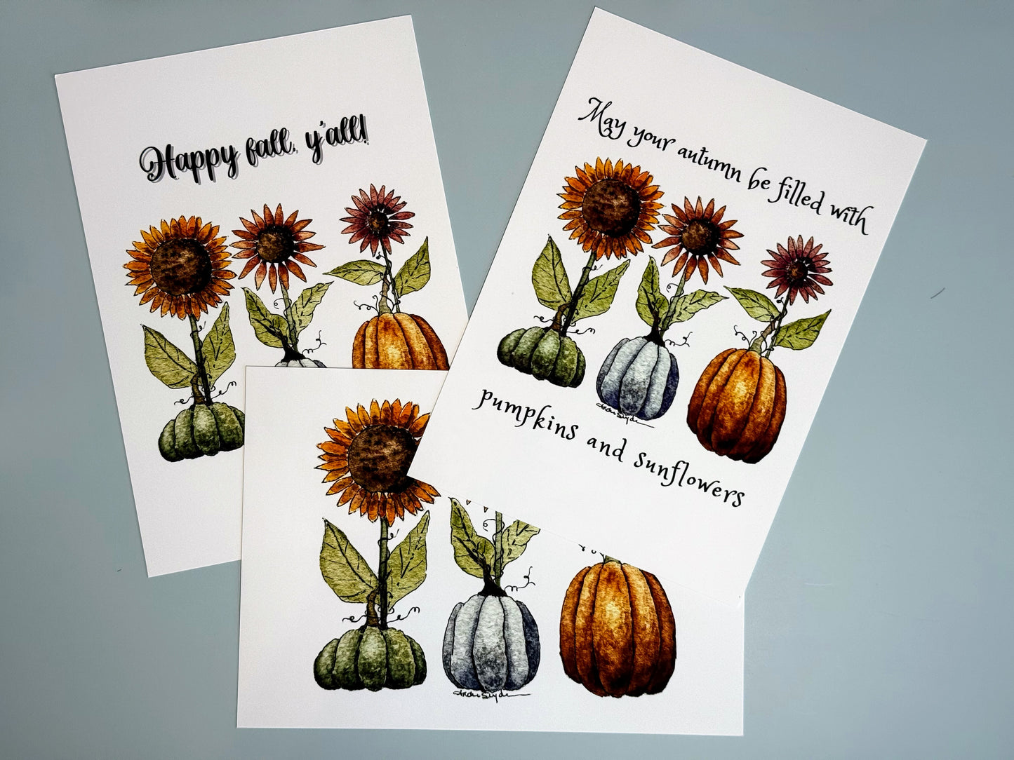 Pumpkins and Sunflowers Print