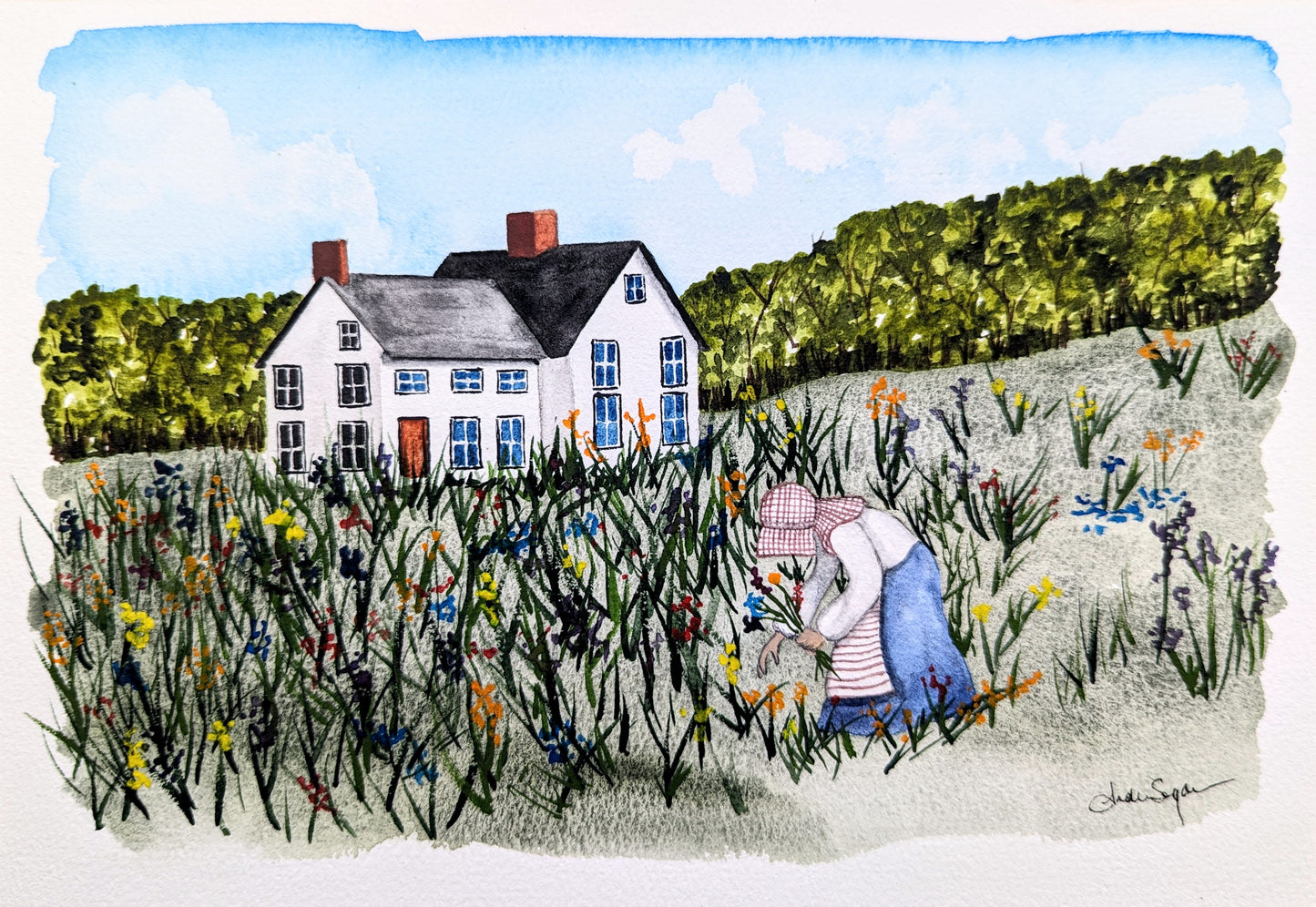 Picking Wildflowers Print