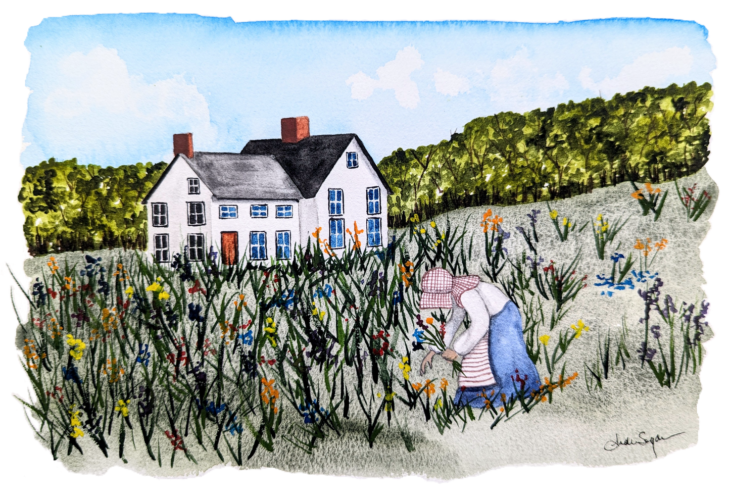 Picking Wildflowers Print