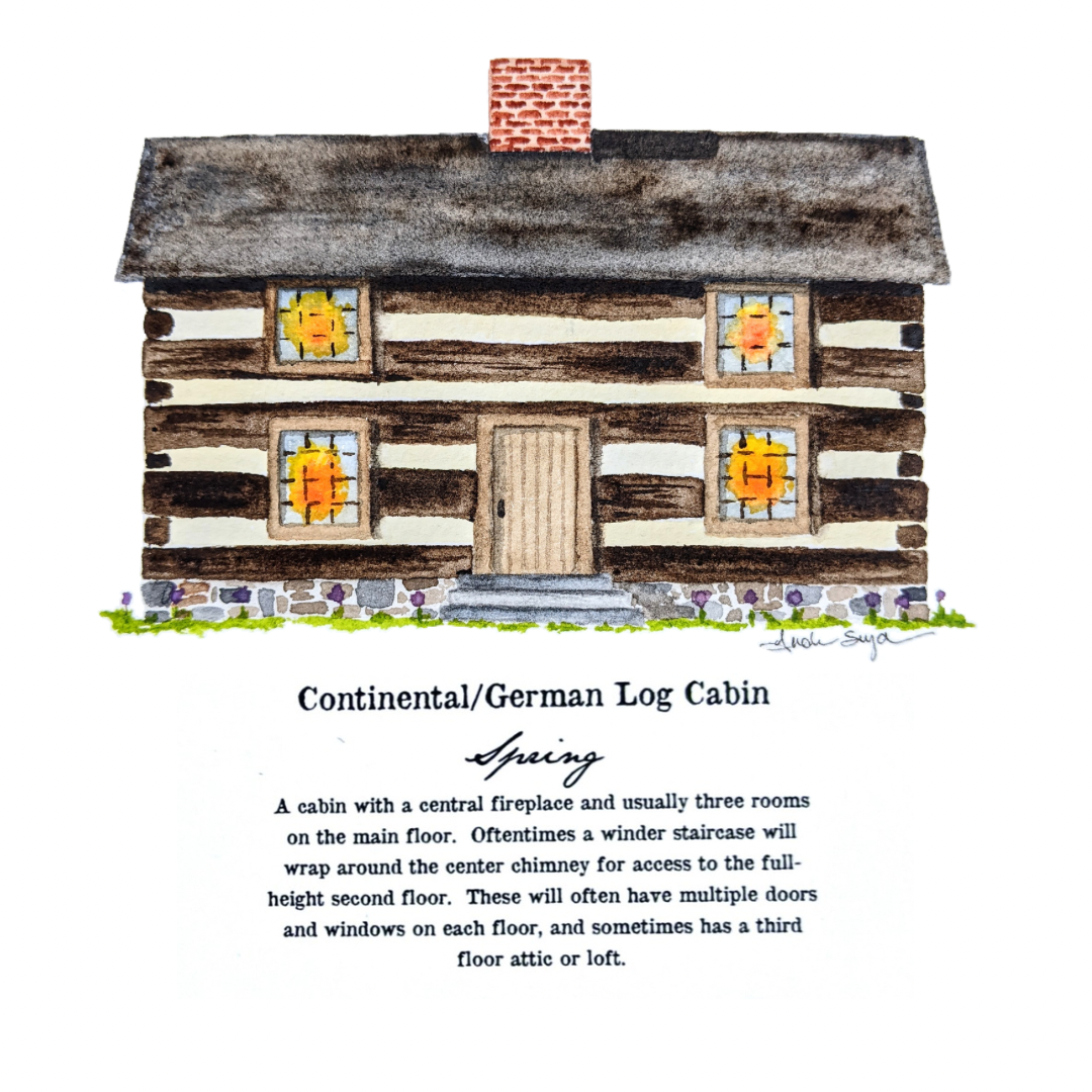 Early American Log Cabin Prints